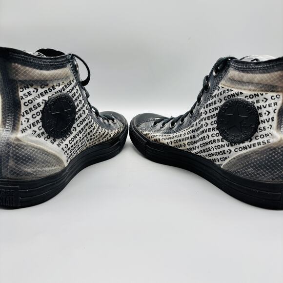 Converse Shoes Mens 8 Black Chuck Taylor All Star Logo Print High Top Sneakers - Picture 6 of 8